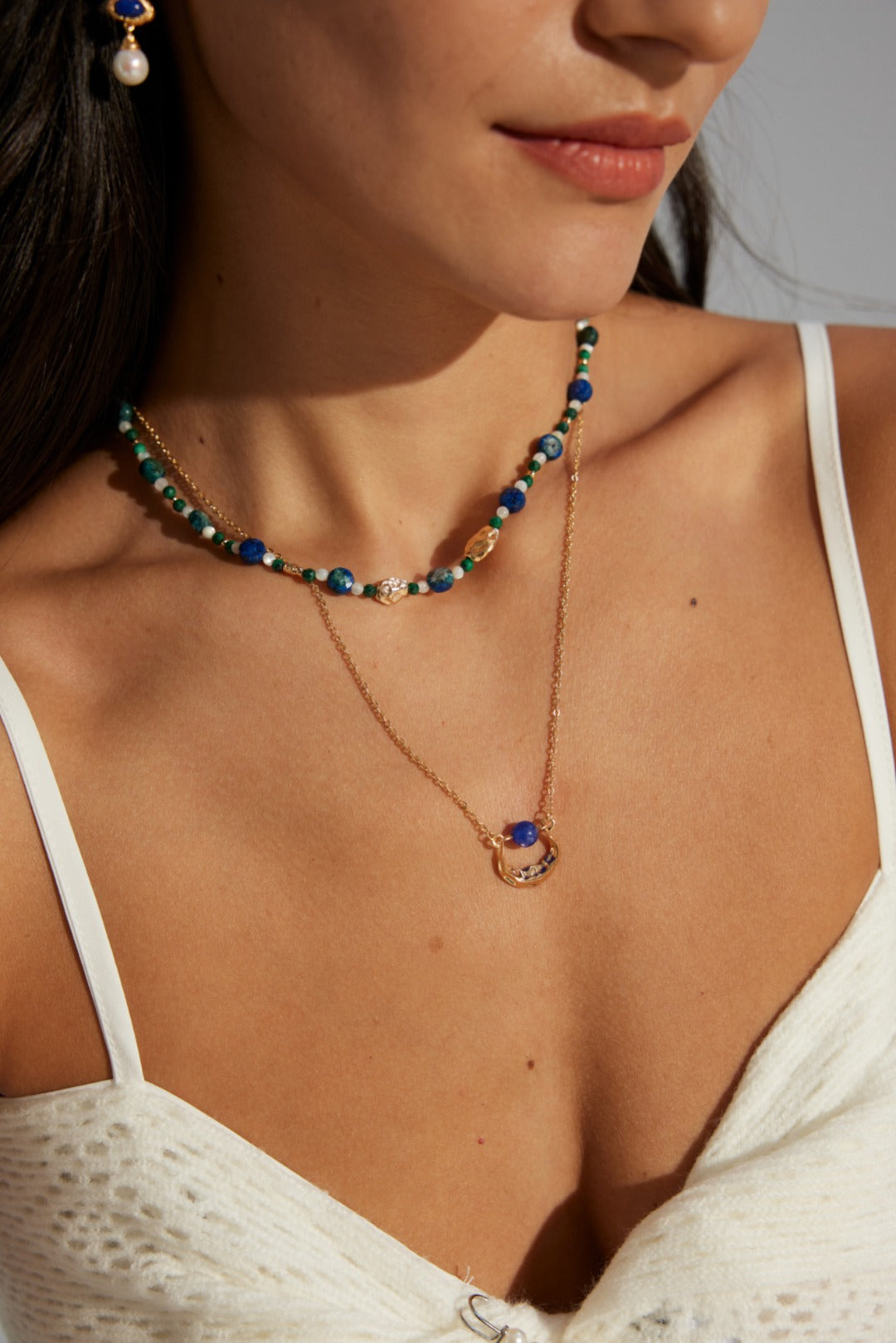 Collier argent massif en Pierre naturelle - Lily