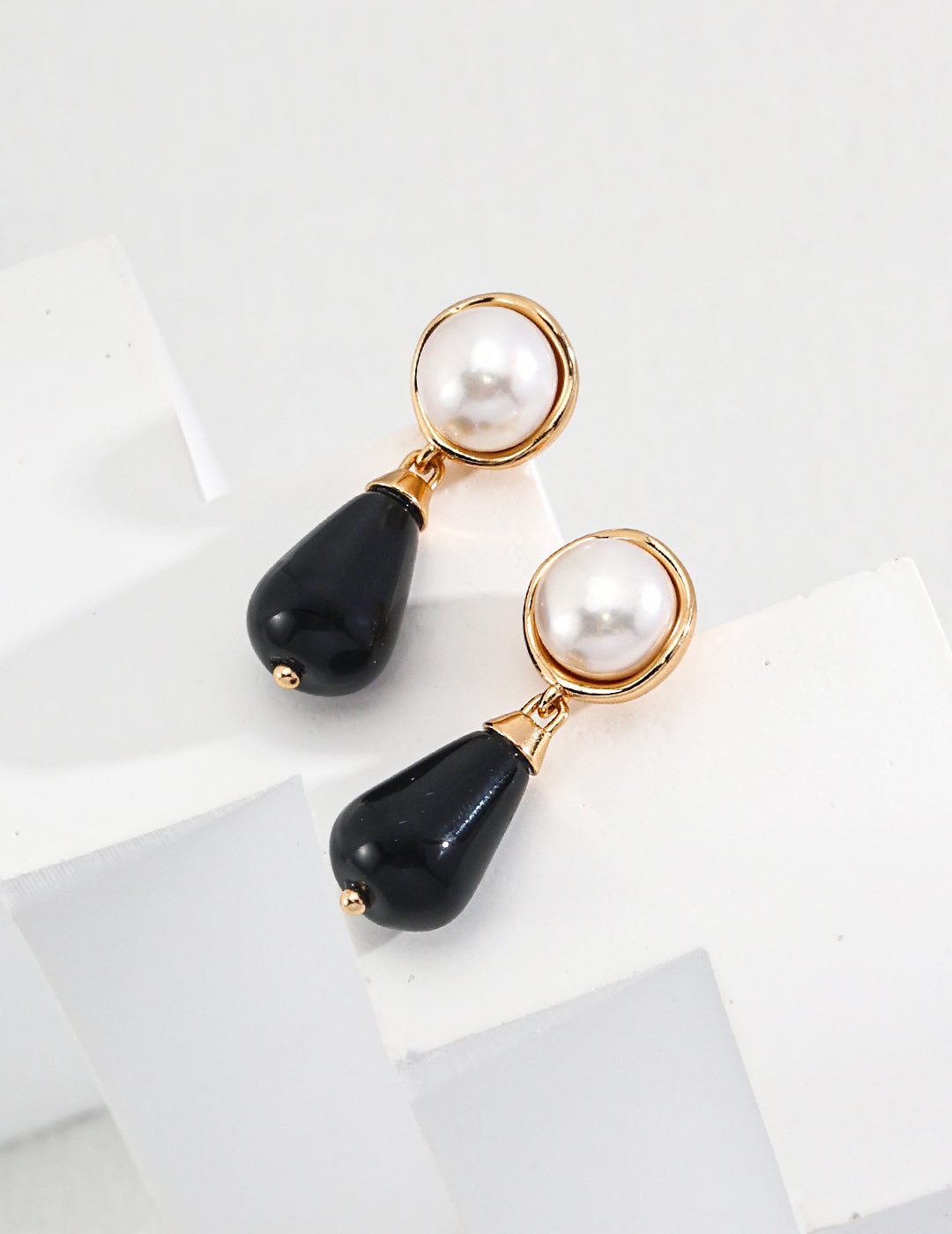 Boucles d'oreilles en Agates noires - Emy