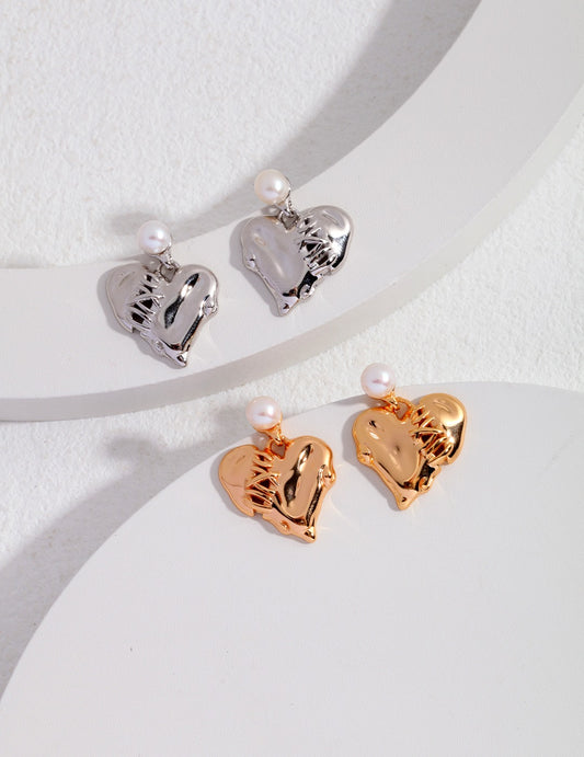 Boucles d'oreilles pendantes coeurs - Alice