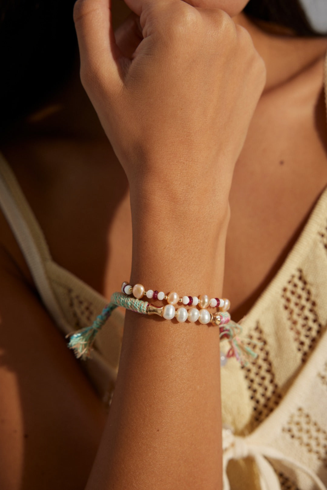 Bracelet en perles naturelles d'eau douce - Aria