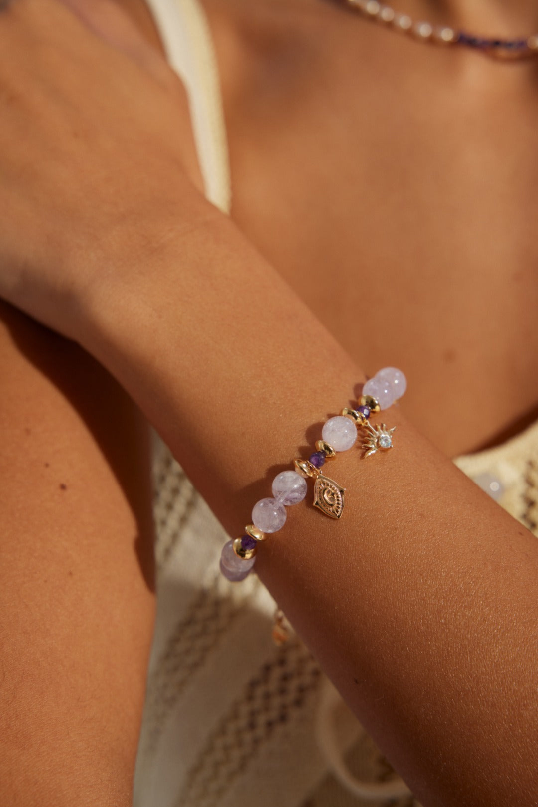 Bracelet en perles Améthystes - Nora