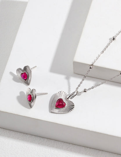 Collier pendentif coeur zirconium - Valentine