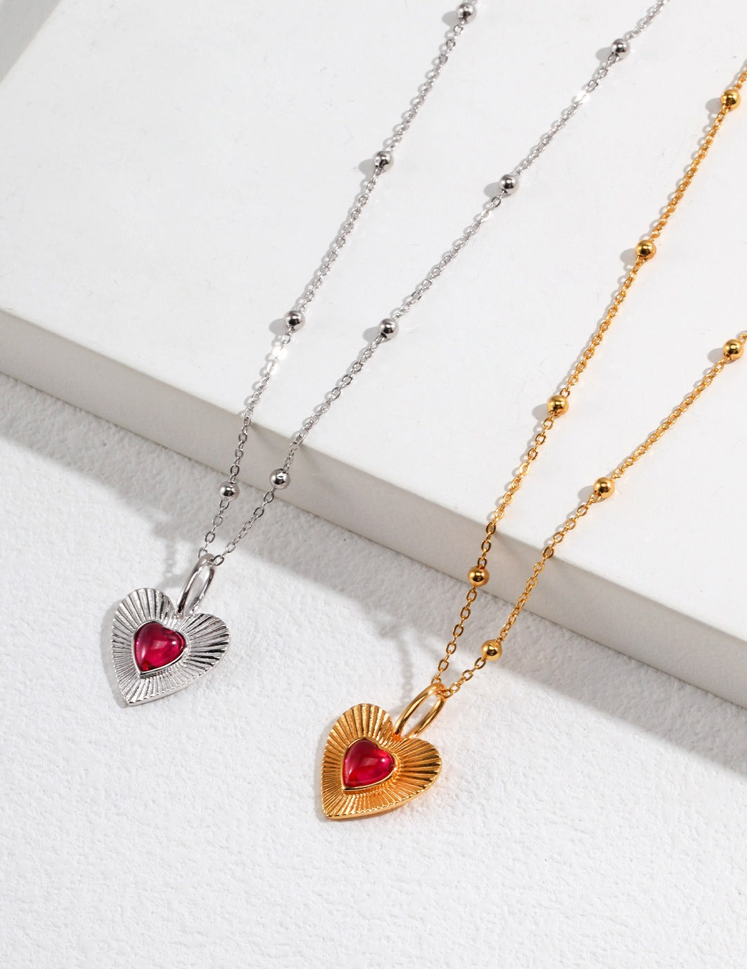 Collier pendentif coeur zirconium - Valentine